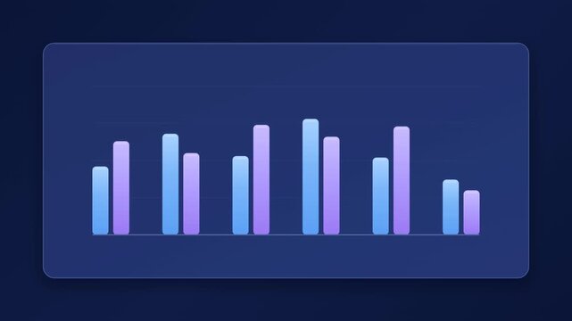Vertical bar chart graph loop animation