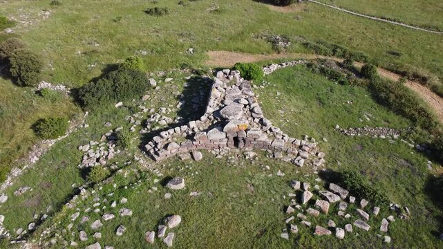 Ancient Megalithic Giants Tomb in Sardinia Drone Video