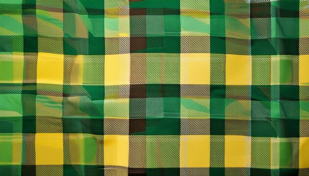 a green and yellow plaid pattern suitable for textiles or backgrounds