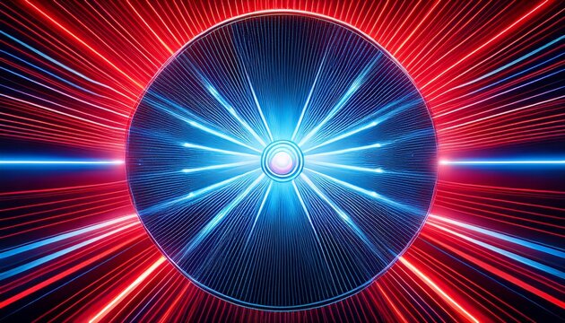 blue light beams and space background with a red background trance compilation cd