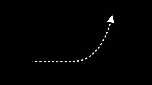 Animated curved dotted arrow strategy overlay