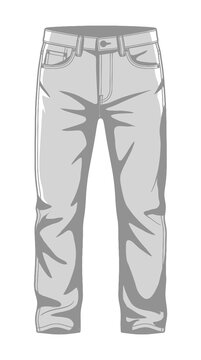 Stylized 3D Illustration of Gray Denim Jeans