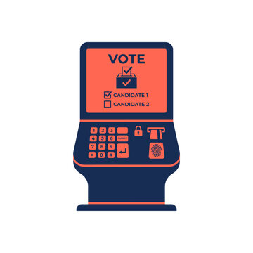 Modern electronic voting machine with touchscreen display and keypad