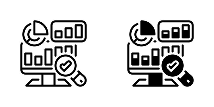Data Statistics Line Icon, Outline Symbol for analytics, reporting, insights, trends, and data visualization. Vector Sign Icon.