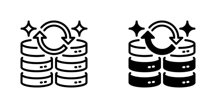 Data Synchronization Line Icon, Outline Symbol for cloud sync, backup, data transfer, update, and refresh. Vector Sign Icon.