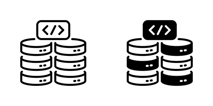 SQL Query Code Line Icon, Outline Symbol for database, programming, coding, development, and software. Vector Sign Icon.