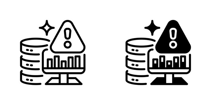System Monitoring Alert Line Icon, Outline Symbol for monitoring, alert, warning, notification, and system. Vector Sign Icon.
