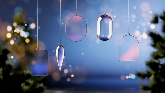 Christmas glass shapes with a pointed drop and rounded arch