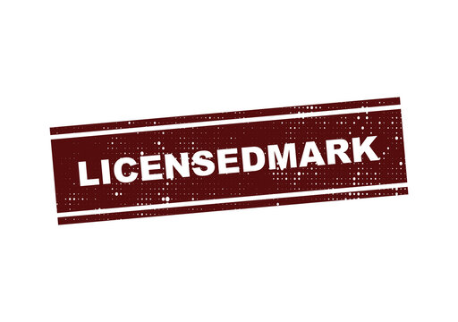Licensed mark stamp with distressed red background illustration