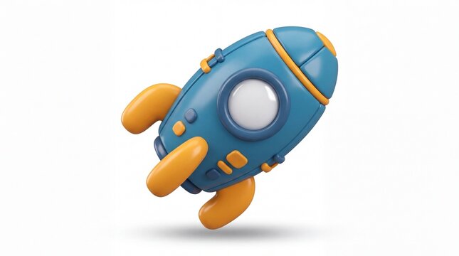 Childhood toy rocket ship graphic element