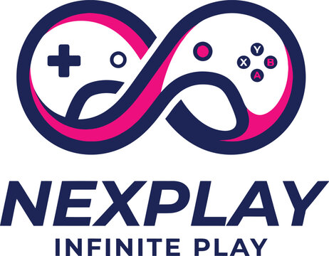 Nexplay infinite play video game controller logo vector graphic