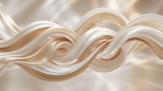 Abstract macro close up of entwined shimmering gold and silver metal strands with twisted metal