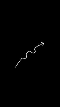 Creative Graph hand drawn arrow chart growing up. Exponential growth and Business profit increase-on Black Background. arrow navigation arrow pointer on transparent background.