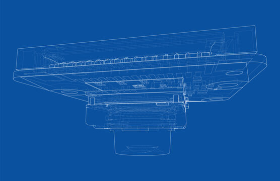camera blueprint illustration. Vector