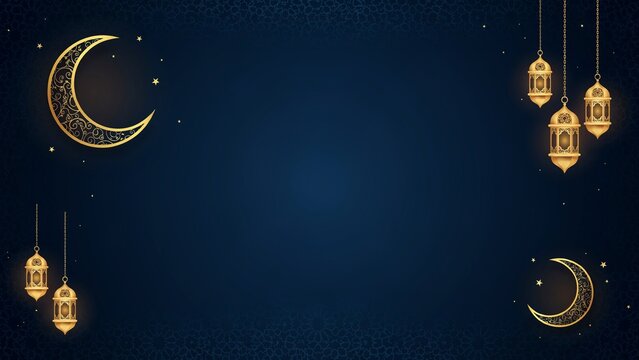 Decorative lanterns hanging against night sky with crescent moons with moons scattered stars