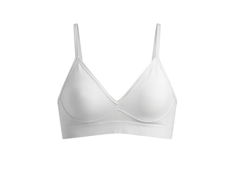 White lace bralette with thin straps isolated on transparent background transparent background