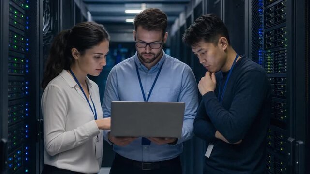 IT specialists in a data center.