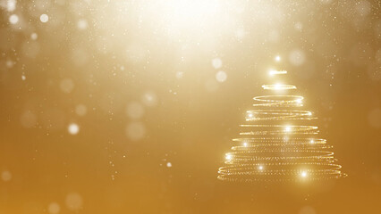 Illutrated Christmas tree with flickering bokeh copy spacei llustration background. © robsonphoto