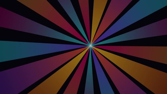 Colorful radial sunburst beams rotating in a grid pattern