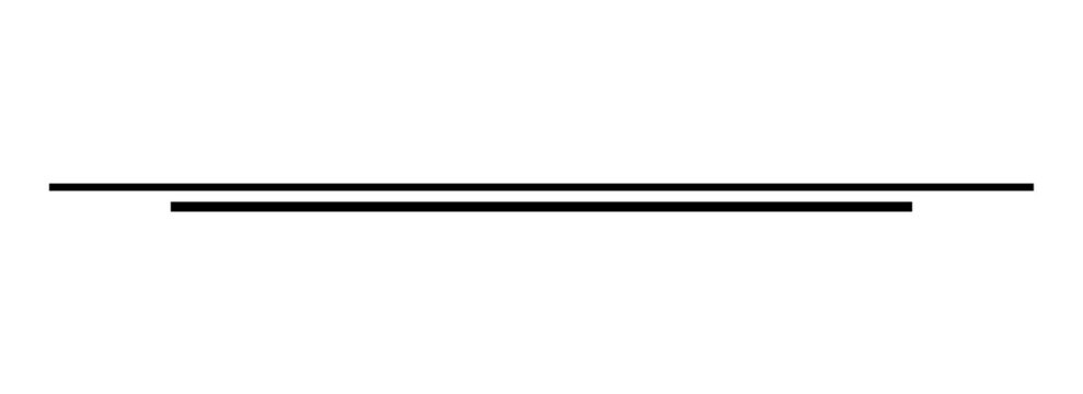 Minimalist Black Parallel Double Line Divider Element Vector for Page Break Border Accent, Paragraph Separation, and Document Design