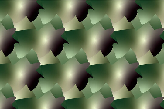 Green Gradient Folded Abstract Seamless Pattern Background