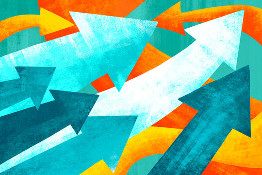 Colorful arrows pointing in different directions