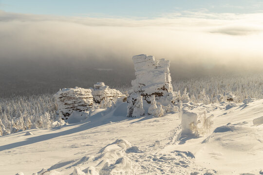 Snowy Pomyanennyy Stone Landscape