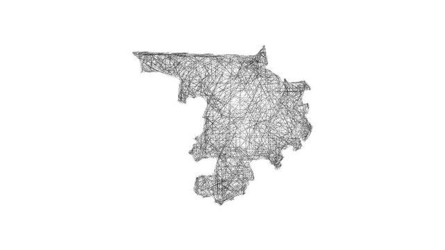 Sketch Middlesex outline map animation - smooth progressive reveal