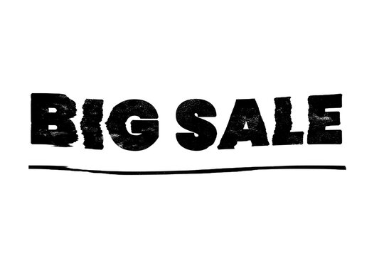 Big Sale text isolated on transparent background cutout PNG for promotion and marketing banner design