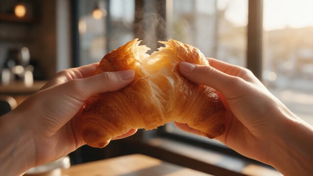 Desayuno con Cruas&aacute;n caliente, exquisito.