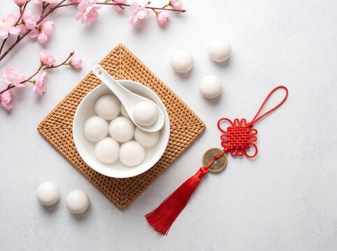 Traditional Chinese Glutinous Rice Balls for Lunar New Year Celebration