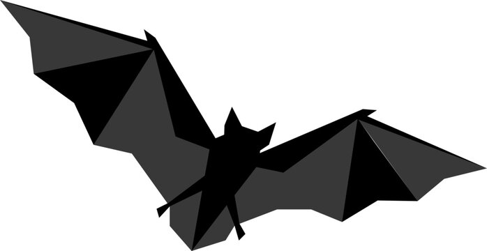 Geometric Low Poly Flying Bat Vector Illustration Isolated On White Background