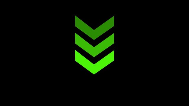  Arrow down direction concept animation. Abstract directional arrow icon animation. 4k animation