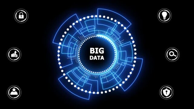 Business, Technology, Internet and network concept. Big Data Internet Information. glowing animation.4k motion video