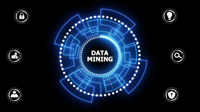 Data mining concept. Business, modern technology, internet and networking concept. glowing animation.