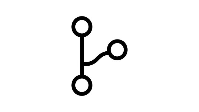 Software git branch version control icon in minimal black line style.