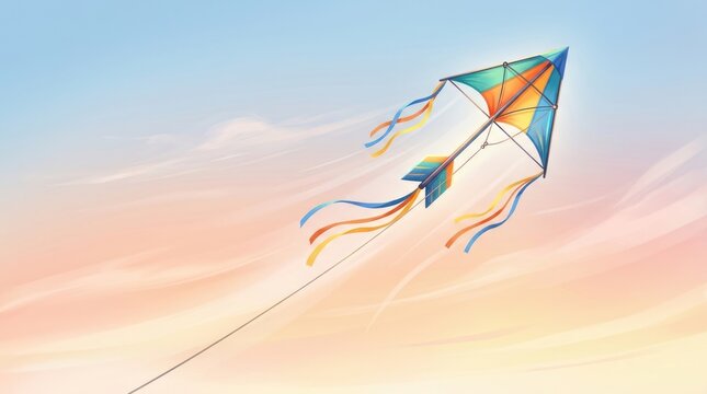 Colorful kite flying