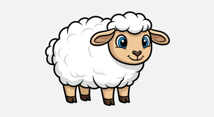 Fototapeta premium Cute Cartoon Sheep Illustration 10.