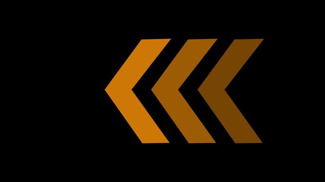 Arrow left direction concept animation. Abstract directional arrow icon animation. 4k animation