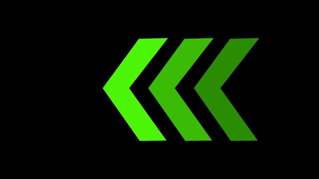 Arrow left direction concept animation. Abstract directional arrow icon animation. 4k animation