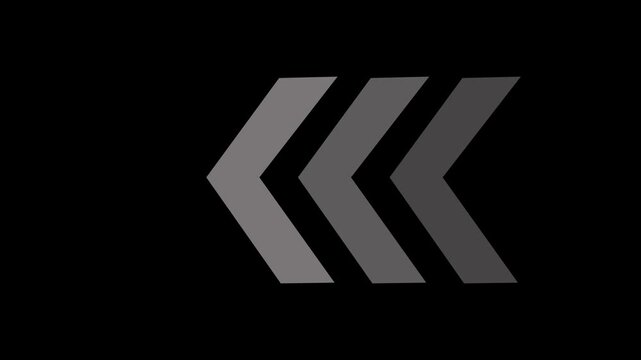 Arrow left direction concept animation. Abstract directional arrow icon animation. 4k animation