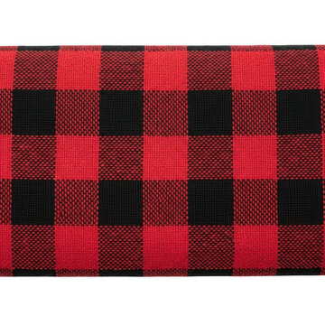 Red and black buffalo check plaid fabric texture pattern isolated on transparent background