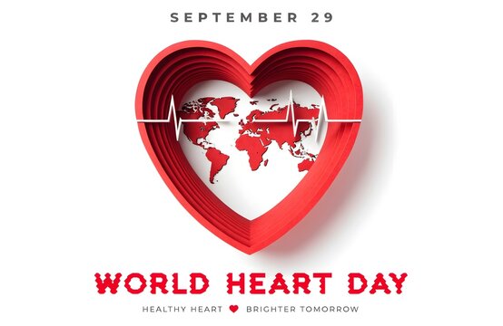 World Heart Day Graphic Design with Red Heart Icon &mdash; September 29
