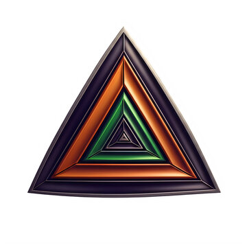 Colorful layered geometric triangle with nested shapes