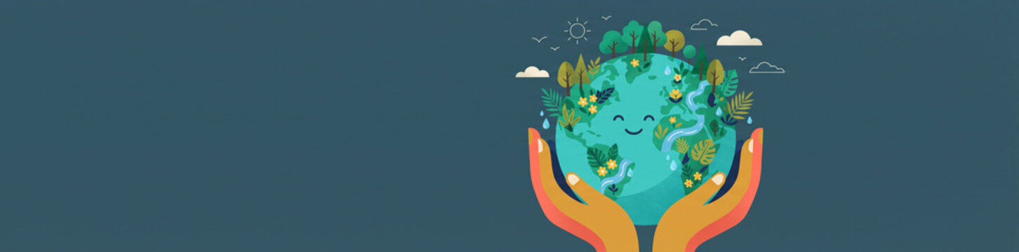 Ecology - Earth day -Modern flat vector concept illustration of a globe plated by trees. Creative landing web page illustartion