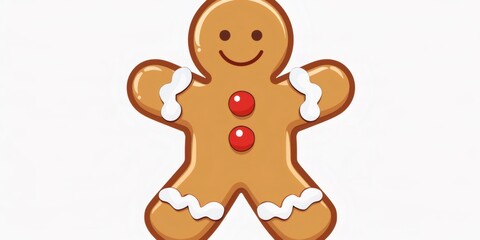 Obraz premium Gingerbread man cookie holiday sweet cartoon character