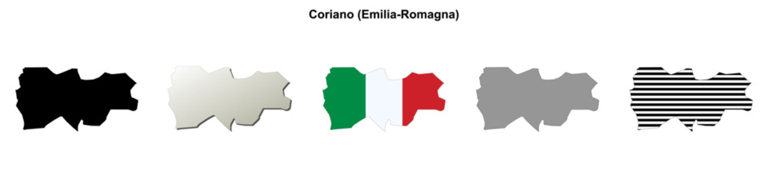 Coriano (Emilia-Romagna) outline map set
