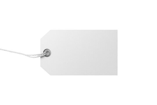 Detailed white blank retail label cutout