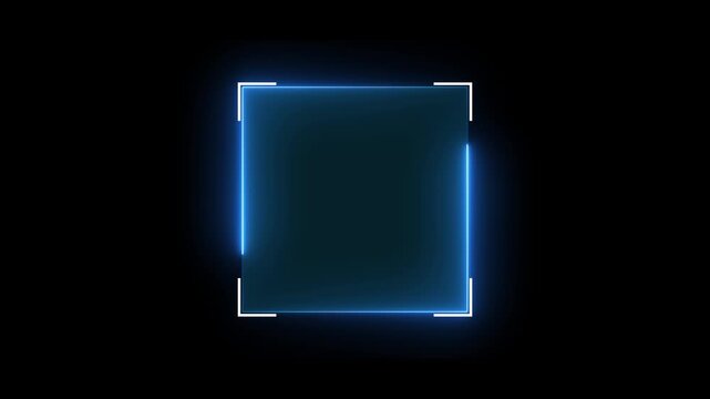 Sci fi HUD lower third with copy space for broadcast titles. Futuristic neon HUD callout frame for digital interface. Neon UI screen overlay for gaming and news use. News mocup frame, hud elements. 4k