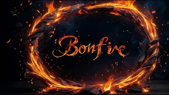 Guy Fawkes Night Celebration Card with Text on Background Bonfire and Fireworks Sparks AI Generative